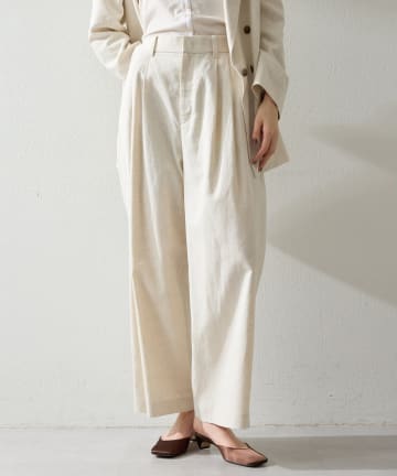 Whim Gazette(ウィム ガゼット) 【THE PAUSE】コットンリネンタックパンツ