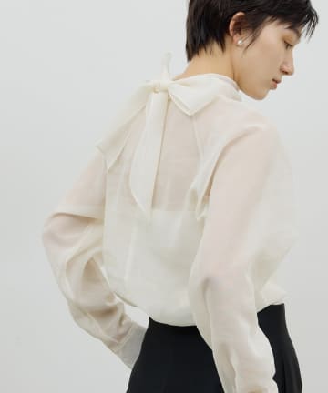 GALLARDAGALANTE(ガリャルダガランテ) シアーボウタイブラウス