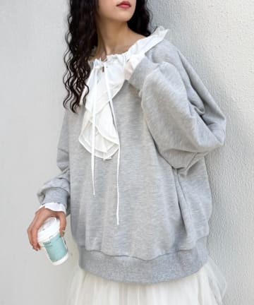 w closet(ダブルクローゼット) レースアップスウェット