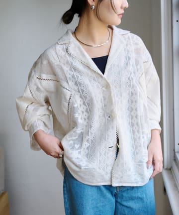 CIAOPANIC TYPY(チャオパニックティピー) 【india】レースリメイク風シャツジャケット