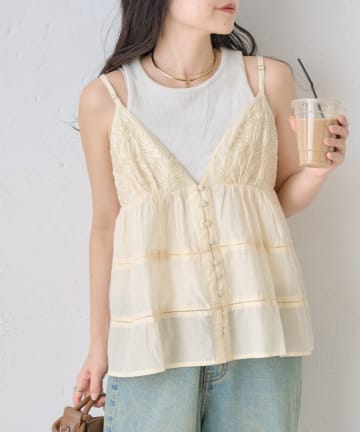 CIAOPANIC TYPY(チャオパニックティピー) 【india】コード刺繍キャミビスチェ