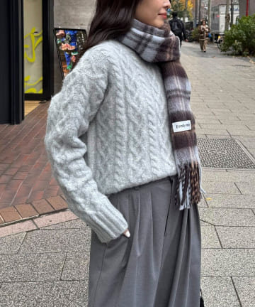 FREDY & GLOSTER(フレディ アンド グロスター) ふわふわ柄編みニットプルオーバー