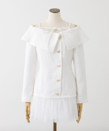 one after another NICE CLAUP(ワンアフターアナザー ナイスクラップ) 【Heart collection】ハートボタン切替しミニワンピース