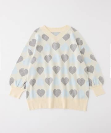 one after another NICE CLAUP(ワンアフターアナザー ナイスクラップ) 【Heart collection】ジャガードワンピ