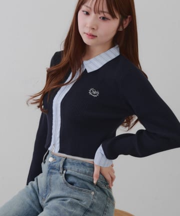 Remind me and forever(リマインドミーアンドフォーエバー) シャツドッキングWZIPカーディガン