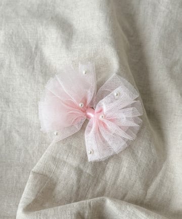 3COINS(スリーコインズ) パール付チュールリボンクリップ／KIDS