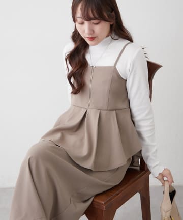 Remind me and forever(リマインドミーアンドフォーエバー) 【2枚SET】テレコインナー＆ペプラムキャミワンピース