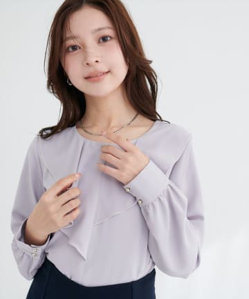 natural couture(ナチュラルクチュール) フロントフリルブラウス