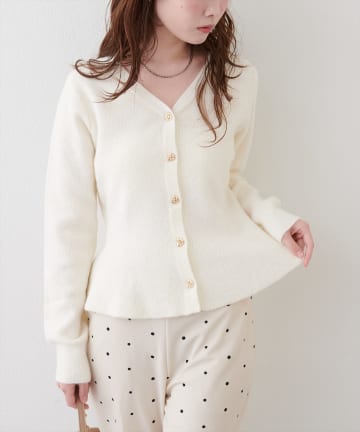 natural couture(ナチュラルクチュール) ラメペプラムニット