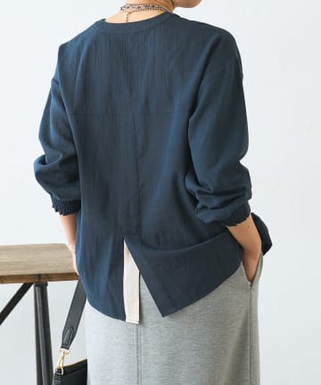 Jena　espace merveilleux(ジェナ　エスパスメルヴェイユ) 【抜け感つくるスキッパー】スリット配色スキッパーシャツ