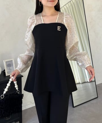 prose verse(プロズヴェール) ビスチェドッキングシアードットペプラムブラウス