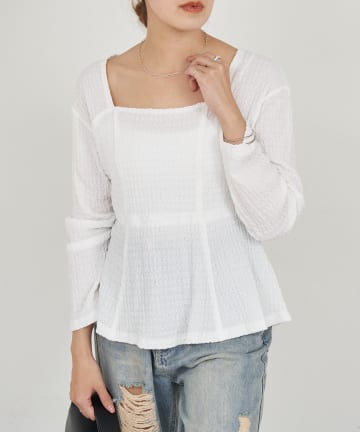 SHENERY(シーナリー) 【26SS予約】スクエアネックペプラムカットソー