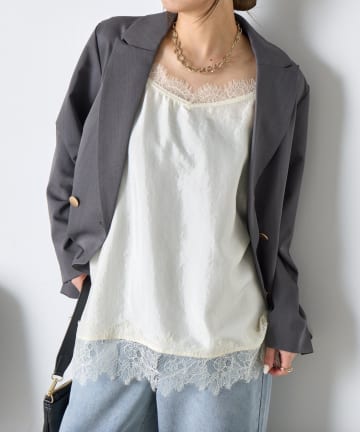 Jena　espace merveilleux(ジェナ　エスパスメルヴェイユ) 【シンプルコーデを格上げ】レースキャミソール