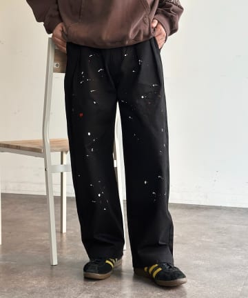 CPCM(シーピーシーエム) 古着ライクペイントワイドパンツ