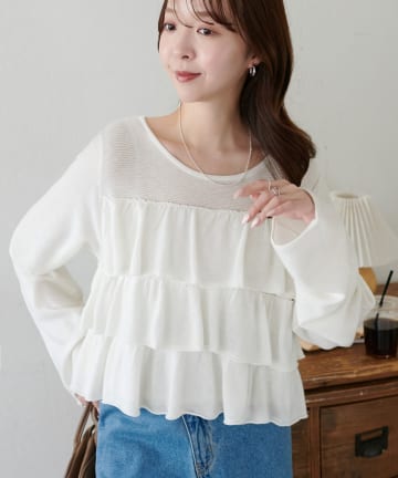 DISCOAT(ディスコート) 【SS先行予約】フリルプルオーバー