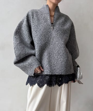 OUTLET(アウトレット) 【DouDou】ハーフジッププードルプルオーバー