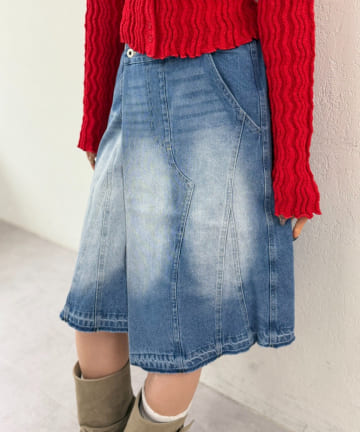 w closet(ダブルクローゼット) デニムミディスカート