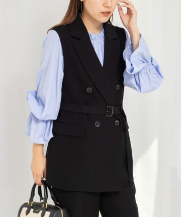 NOLLEY'S(ノーリーズ) 《セットアップ対応》ウォッシャブルダブルクロスジレ