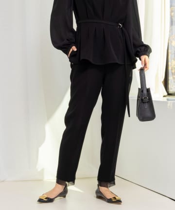 NOLLEY'S(ノーリーズ) 《セットアップ対応》ウォッシャブルダブルクロススリムパンツ