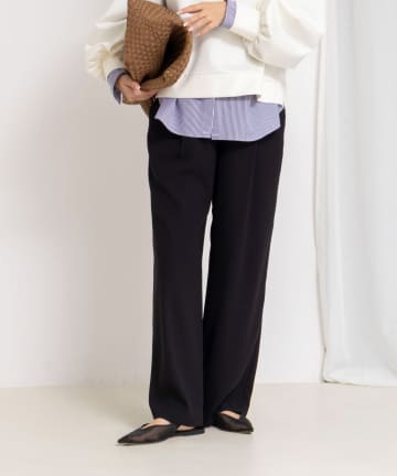 NOLLEY'S(ノーリーズ) 《セットアップ対応》ウォッシャブルストレッチジョーゼットイージーワイドパンツ