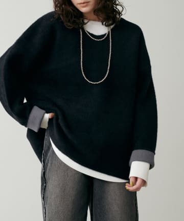 NICE CLAUP / OLIVE des OLIVE OUTLET(ナイスクラップ  / オリーブ デ オリーブ アウトレット) 【LARUTA】フェレットタッチシャギー接結2wayニット