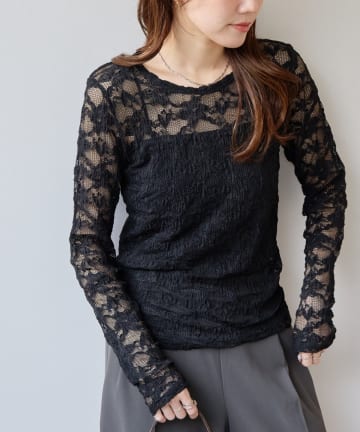 DISCOAT(ディスコート) 【オンオフ兼用】レースロングスリーブ