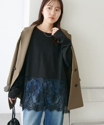 DISCOAT(ディスコート) 【トレンド/着回し力◎】裾レースロングスリーブ