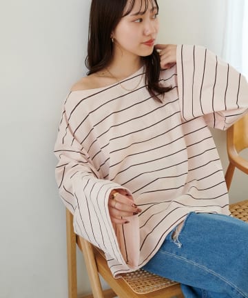 DISCOAT(ディスコート) 【SS先行予約】2WAYワンショルボーダープルオーバー《WEB限定カラーあり》