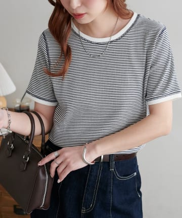 DISCOAT(ディスコート) リンガーボーダー5分袖