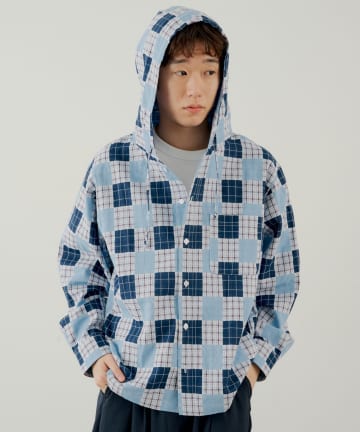 Kastane(カスタネ) 【新色追加/4色展開/ユニセックス】BM チェックフードシャツ