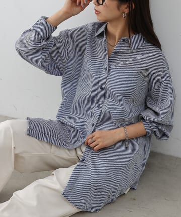 COLONY 2139(コロニー トゥーワンスリーナイン) 【リバイバル/新色追加】シアーストライプ長袖シャツ