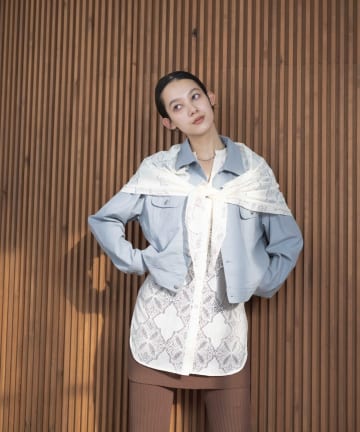 Kastane(カスタネ) 【CINAMOD】SCARF SET SHIRTS