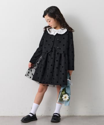 CIAOPANIC TYPY(チャオパニックティピー) 【KIDS】【フォーマル・セレモニー】洗える ドットチュールジャケットワンピセット