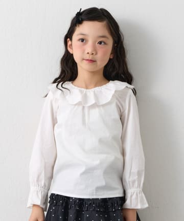 CIAOPANIC TYPY(チャオパニックティピー) 【KIDS】【フォーマル・セレモニー】 洗えるフリル襟シャツブラウス