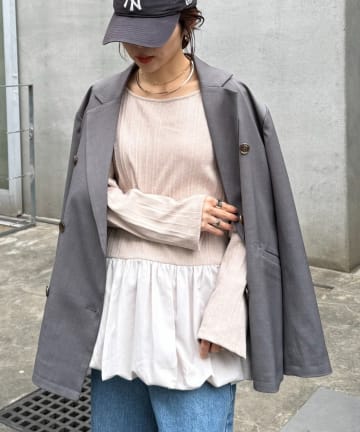 CIAOPANIC TYPY(チャオパニックティピー) 裾バルーンランダムリブトップス