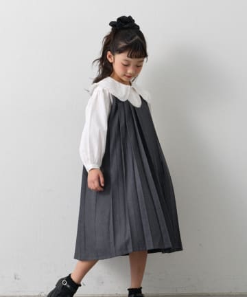 CIAOPANIC TYPY(チャオパニックティピー) 【KIDS】【フォーマル・セレモニー】洗えるBIGカラー襟プリーツワンピースセット