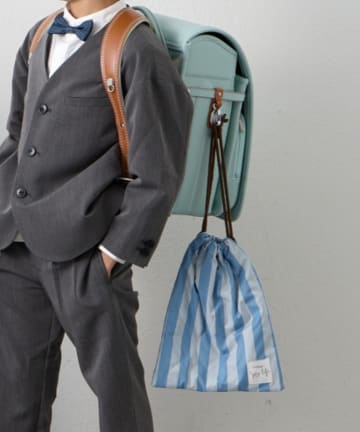 CIAOPANIC TYPY(チャオパニックティピー) 【KIDS】【新生活・入学準備】洗えるストライプ柄マルチウェイ巾着袋(ユニセックス)