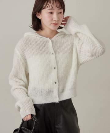 mline(エムライン) [mline]ポコニット フーディーカーデ