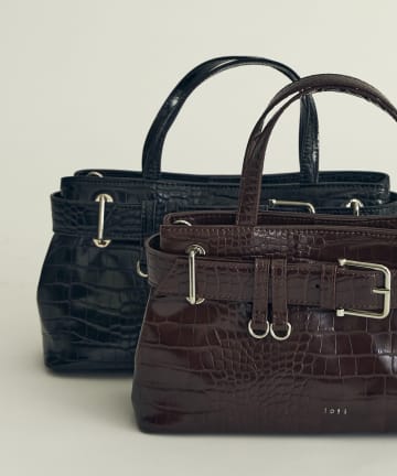 mline(エムライン) [mline] loti クロコワイド ボストンバッグ