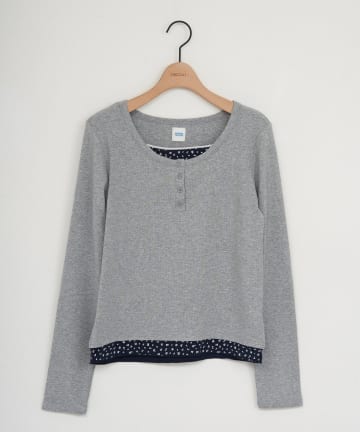 DISCOAT(ディスコート) 【SS先行予約/umm.】リブレイヤード風ヘンリープルオーバー