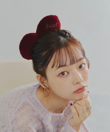 Lattice(ラティス) ベロアハート刺繍シュシュ