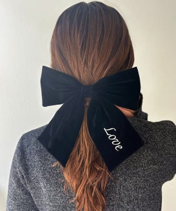 Lattice(ラティス) ベロアリボン刺繍バレッタ