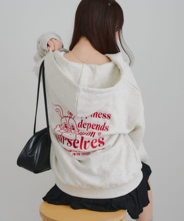 NICE CLAUP / OLIVE des OLIVE OUTLET(ナイスクラップ  / オリーブ デ オリーブ アウトレット) 【RMAF】うさぎZIPUPパーカー