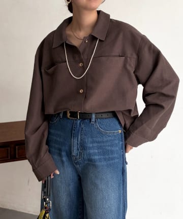 Chez toi(シェトワ) ショート丈シャツジャケット
