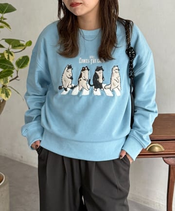 CPCM(シーピーシーエム) ネコサガラ刺繍裏毛スウェット