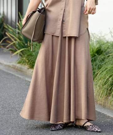 RIVE DROITE(リヴドロワ) 予約【セットアップ可/上品な落ち感】ガーメントダイフレアバイアススカート/2月下旬お届け予定