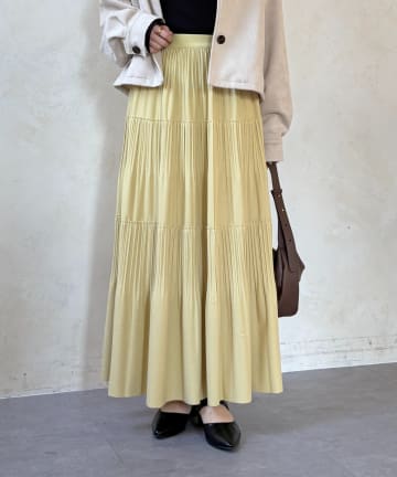 Thevon.(ゼヴォン) カットプリーツティアードスカート