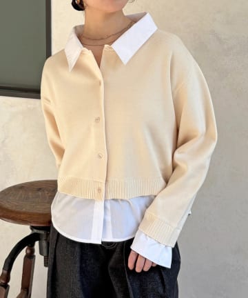 Thevon.(ゼヴォン) シャツドッキングニットプルオーバー