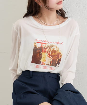 mystic(ミスティック) シアーフォトロングTシャツ
