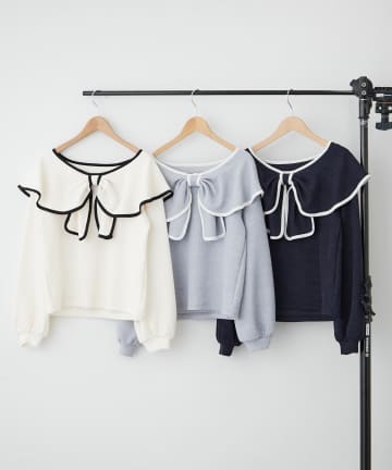 Remind me and forever(リマインドミーアンドフォーエバー) 【2026SS】配色リボントップス